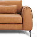 Sala de estar moderno de cuero con sofá de esquina simple